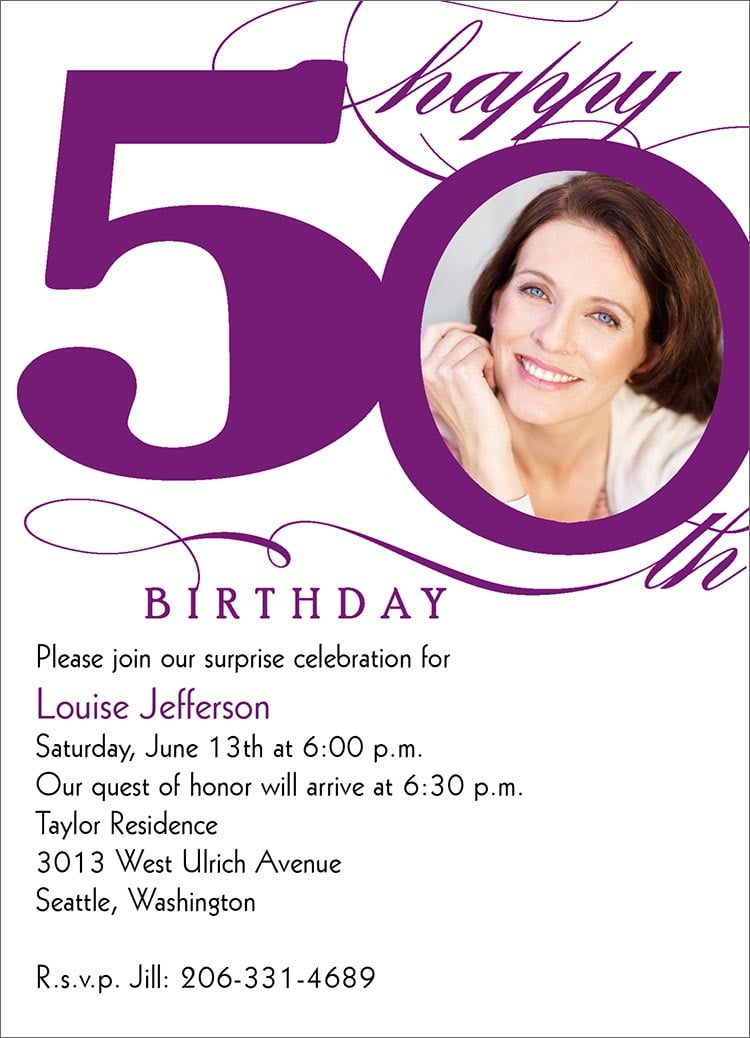 50th birthday invitation templates