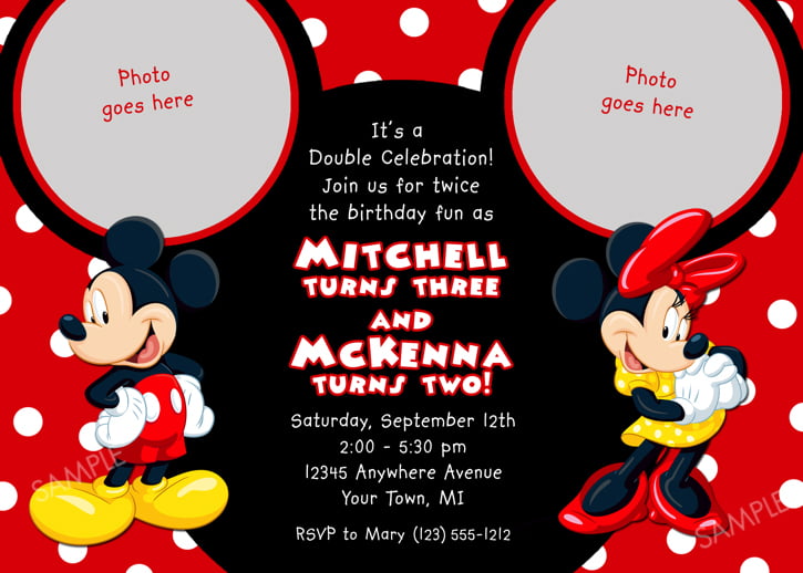 mickey mouse birthday invitations wording