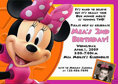 minnie mouse birthday invitations wording