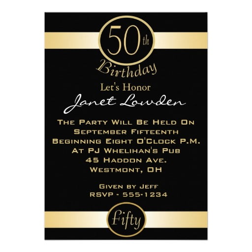 Classic 50th Birthday Party Invitations 