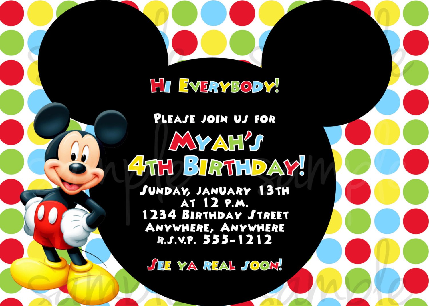 mickey mouse birthday invitations diy