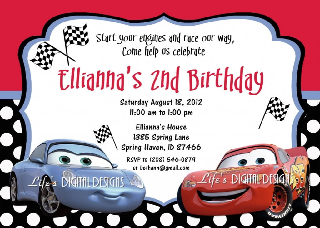 2nd Cars Birthday Invitations