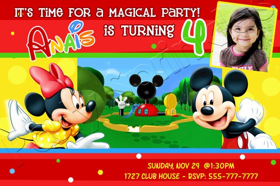4th Mickey Mouse Clubhouse Birthday Invitations