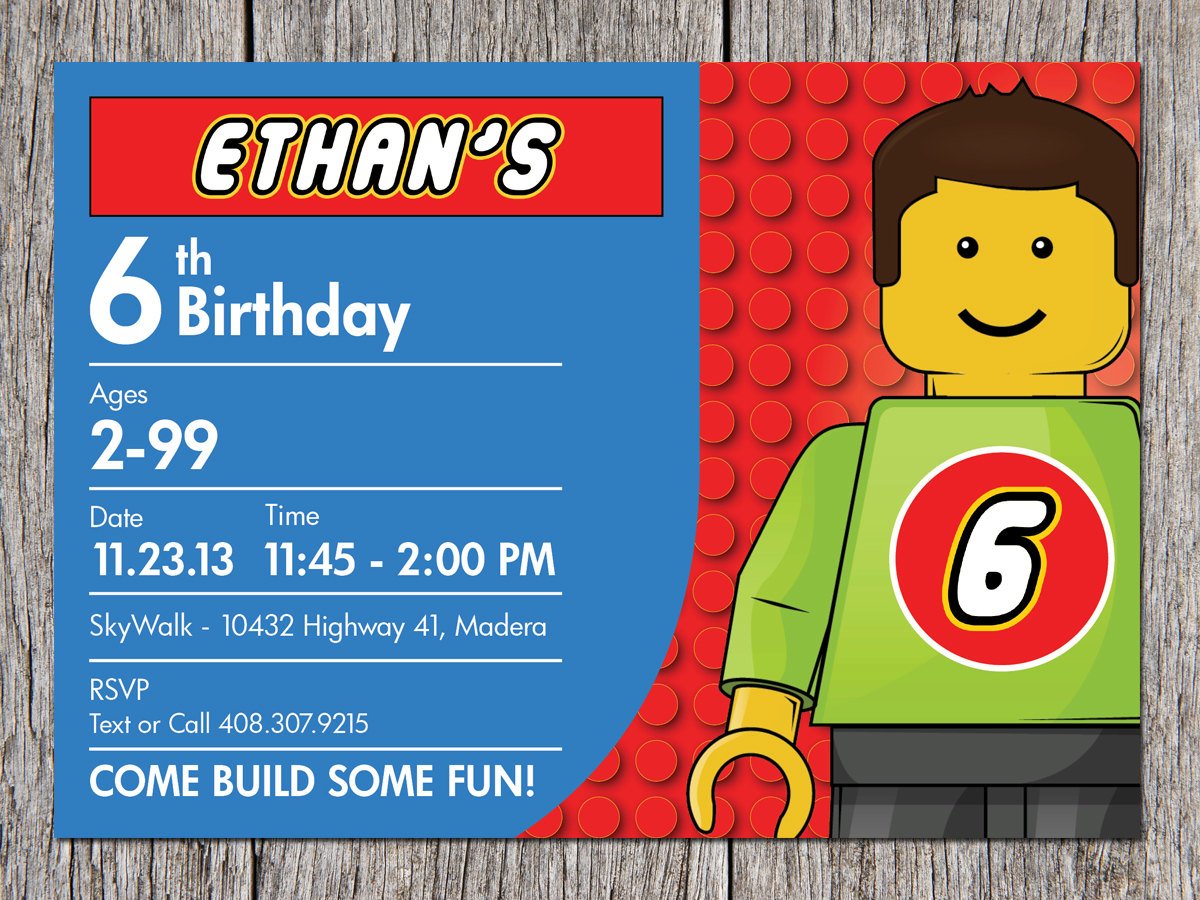 Lego Birthday Party Invitation Ideas Free Printable Birthday