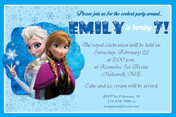 7th Frozen Birthday Party Invitations
