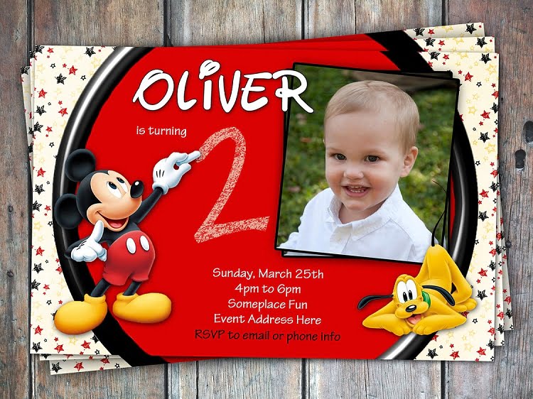 Big Red Mickey Mouse Clubhouse Birthday Invitations
