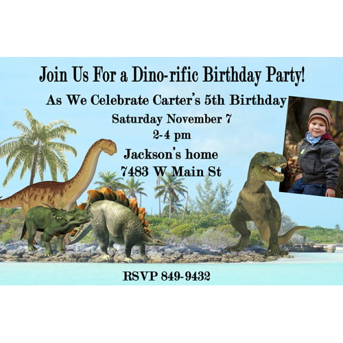 Cretaceous Dinosaur Birthday Party Invitations