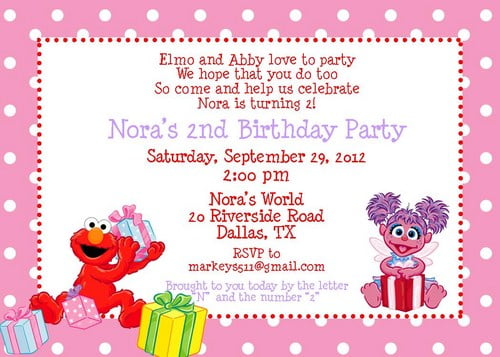 Cute Elmo Birthday Invitations