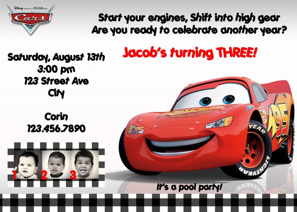 Disney's Cars Birthday Invitations