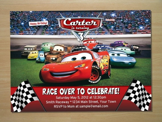 Lightning McQueen Cars Birthday Invitations