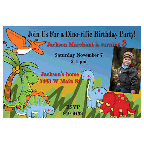 Prehistoric Dinosaur Birthday Party Invitations