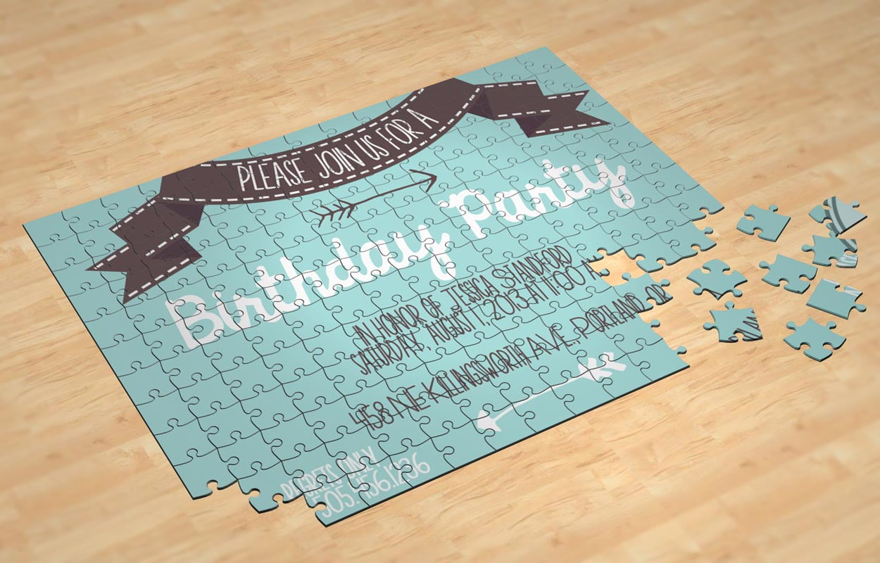 Puzzle Surprise Birthday Invitations Ideas