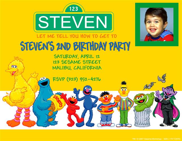 Sesame Street Gang Birthday Invitations