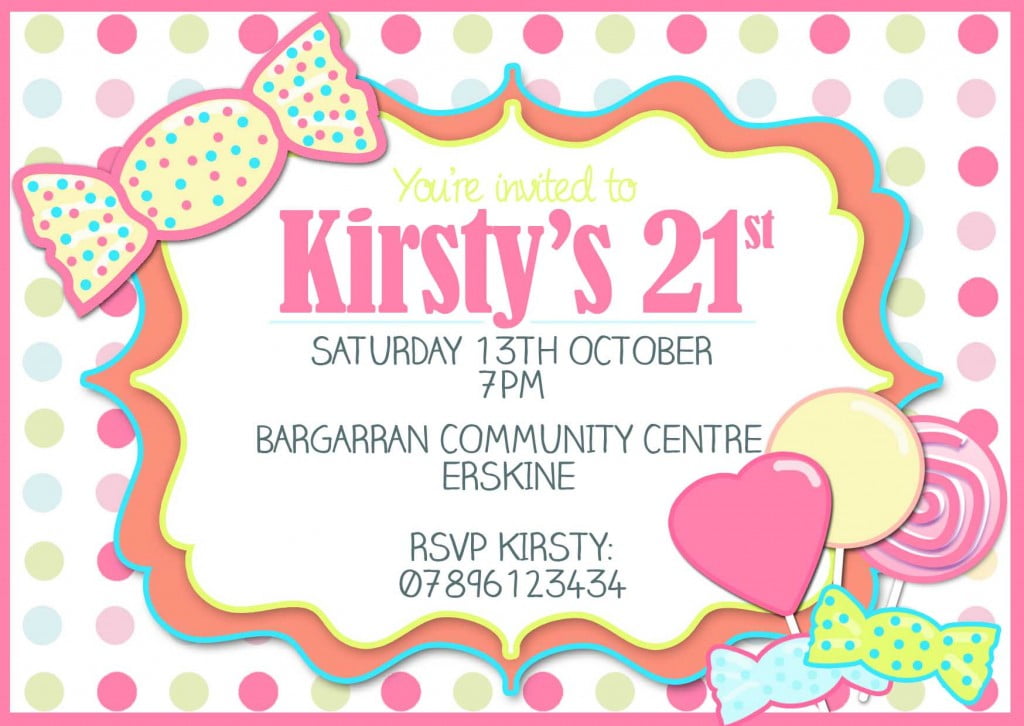 Simple and Lovely 21st Birthday Invitations