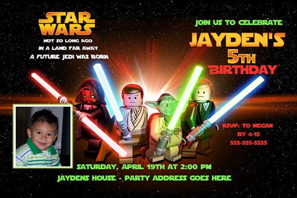 Star Wars Lego Birthday Party Invitation