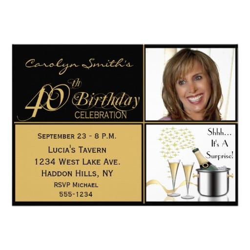 surprise 40th birthday party invitation ideas