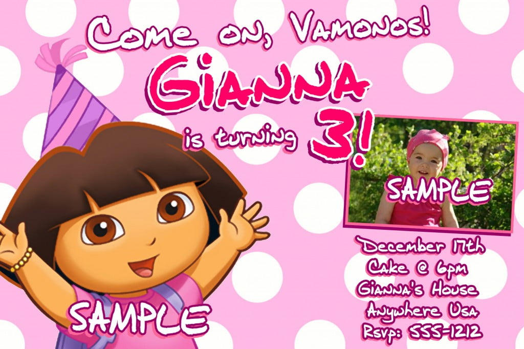3rd Dora Birthday Invitations Ideas