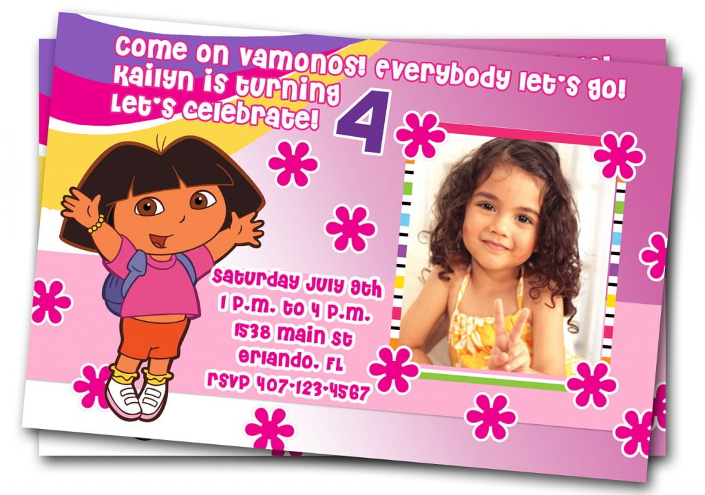 4th Dora Birthday Invitations Ideas