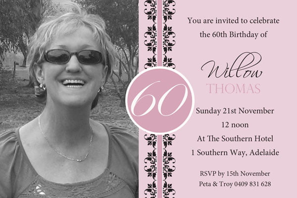 60th birthday party invitations templates