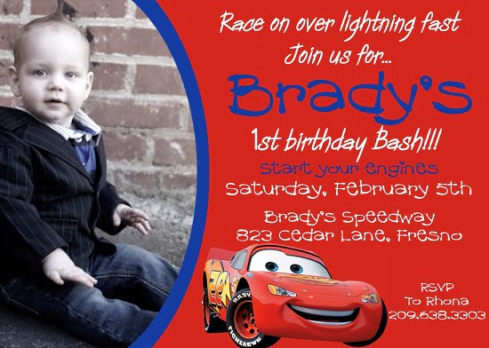 Amusing dazzling disney cars birthday invitations