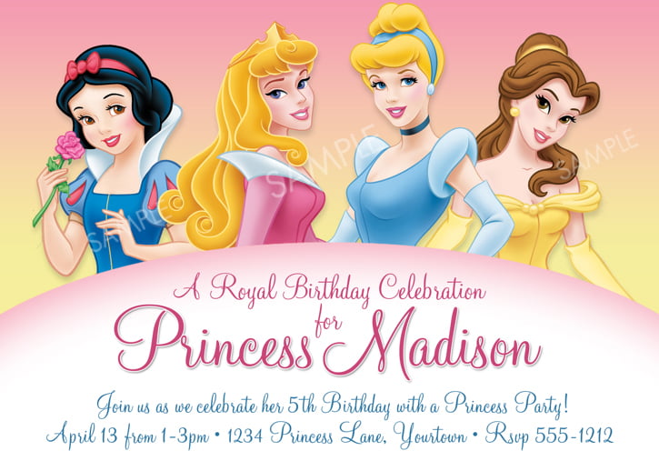 Cute Disney Princess Birthday Invitations