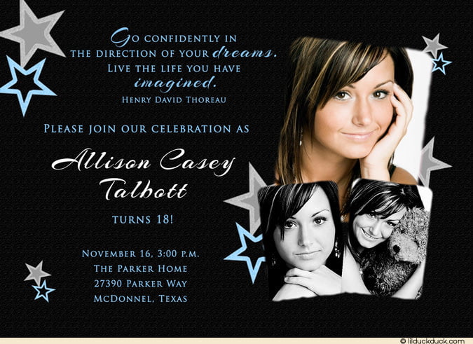 Dark 18th Birthday Invitation Ideas