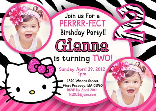 Hello Kitty for 2nd birthday invitations