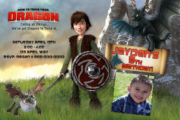 How to Train the Dragon Customized Birthday Invitations