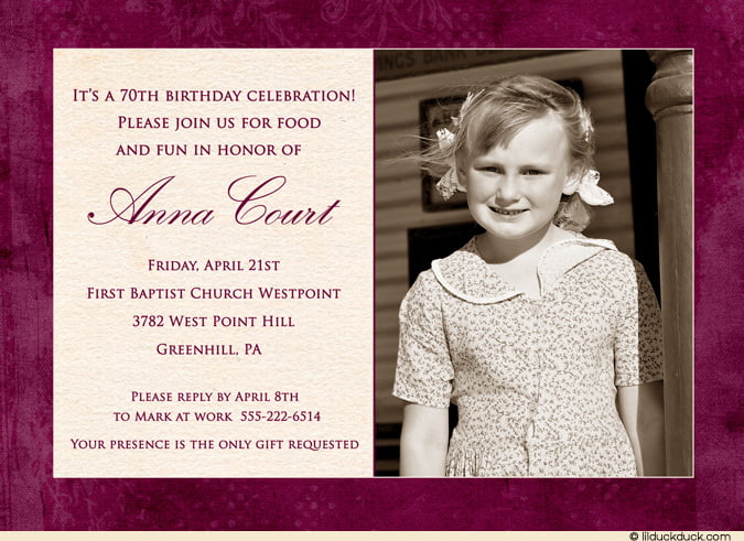 Maroon 60th Birthday Party Invitations