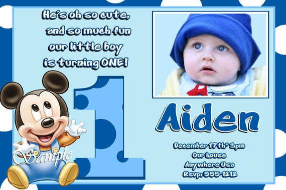 Mickey Mouse Customized Birthday Invitations