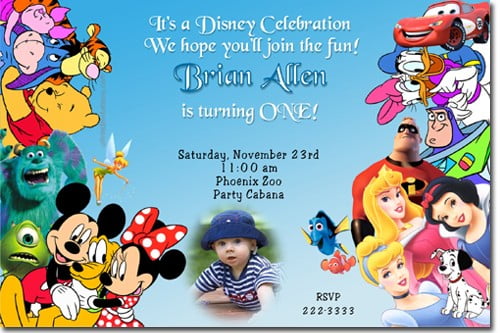 Mickey muose and gang house disney birthday invitations