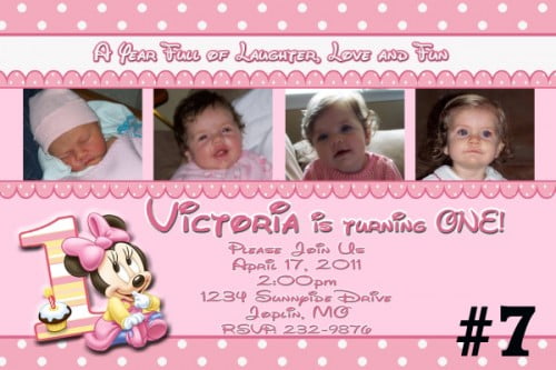 Minnie Customized Birthday Invitations