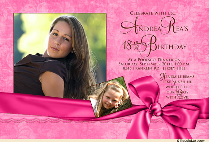Pink 18th Birthday Invitation Ideas