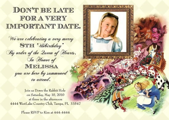 alice in wonderland birthday invitations templates
