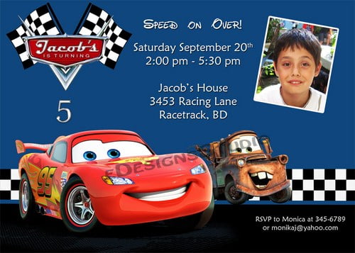 disney cars printable birthday invitations