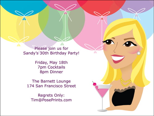 30th birthday party invitations for woman