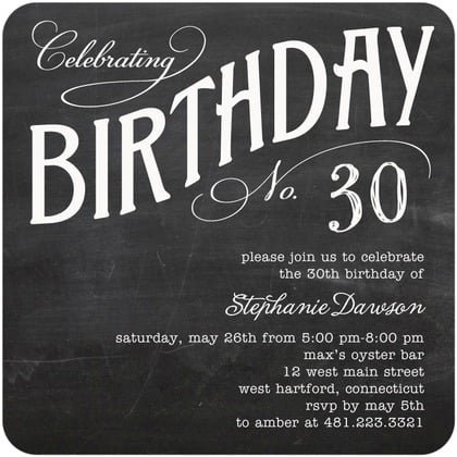 Black 30th birthday party invitations