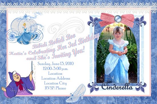 Custom photo cinderella invitations birthday