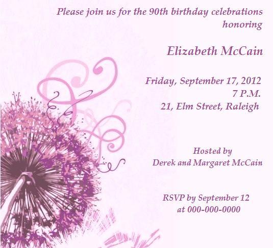 Elegant formal birthday invitations