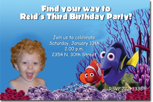 Finding nemo birthday invitations