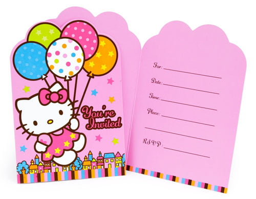 Hello Kitty birthday party invitations templates