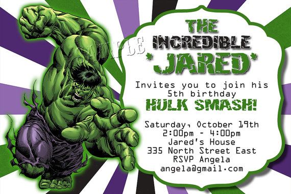 Incredible Hulk Birthday Invitations Ideas Free Printable Birthday Invitation Templates Bagvania