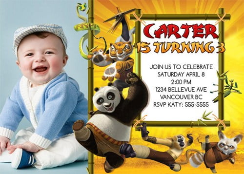 Kung fu panda birthday invitations ideas with photo