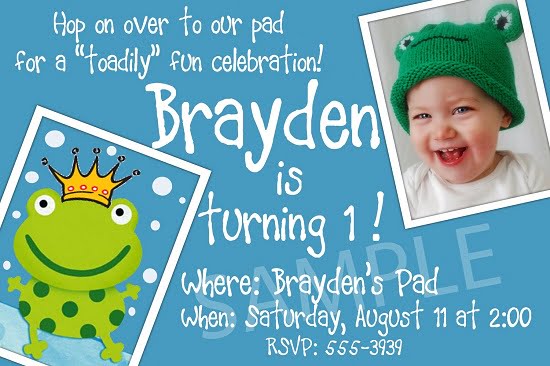 Prince frog birthday invitations