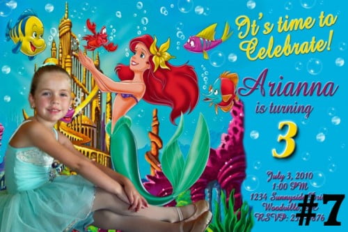 ariel birthday invitations photo