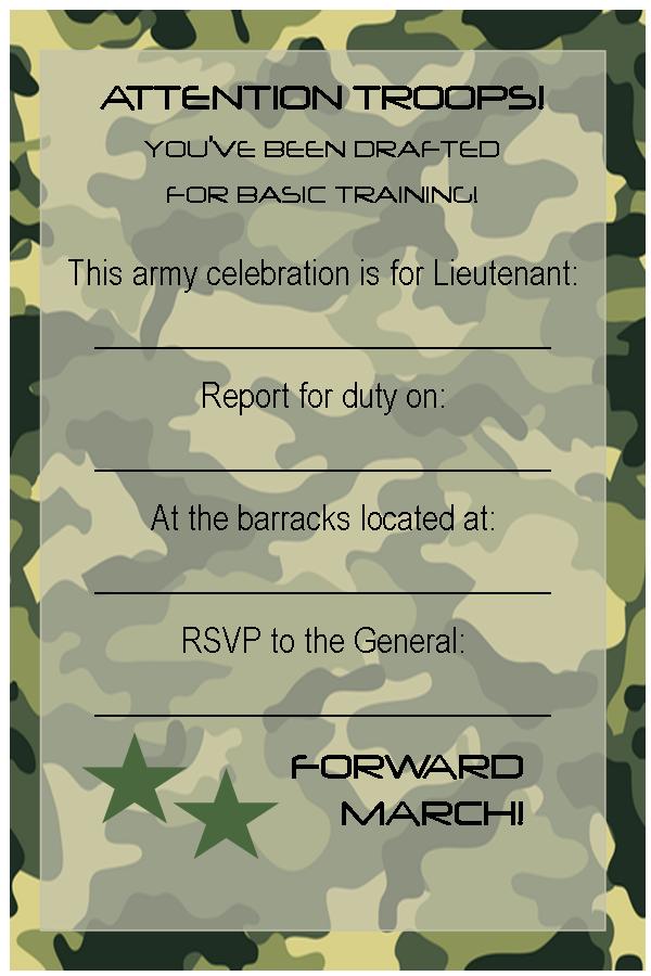 Army Birthday Invitations Free Printable Birthday Invitation Templates Bagvania