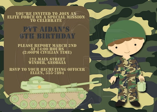 army birthday invitations wording