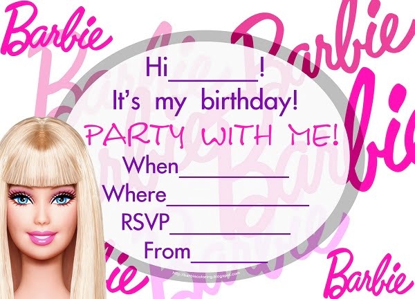 barbie birthday invitations free printable