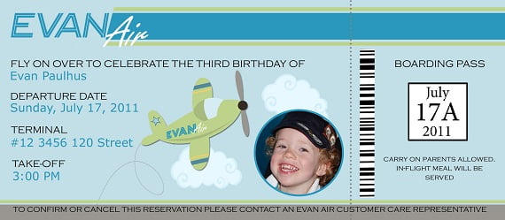 boarding pass birthday invitations wording
