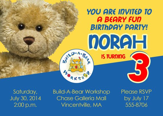 build a bear birthday party invitations ideas wording